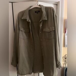 Light green wash oversized jean jacket!